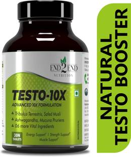 End2End Nutrition Testo-10X Ayurvedic Testosterone Booster with Tribulus, Ashwagandha and Ginseng