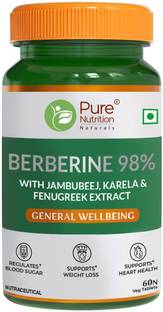 Pure Nutrition Berberine 98% with Methi & Kerala Extract | Heart Health & Weight loss