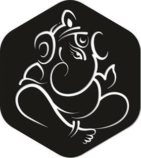 craft collection Ganesh Ji Black designer wooden wall decoration painting for home,living room