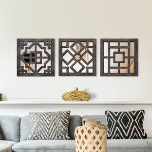 ELITE EXCLUSIVE Jharokha Jali Wooden Wall Decor/Home Decor/Wall Art/Wall Decorative Frame Pack of 3