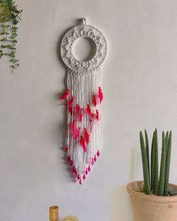 CHL ROAR Macrame Wall Hanging Decor | White Dream Catcher | Hollow Circle_WD