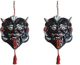 SK Craft azar Battu Evil Eye Protector - Mahakal Face Mask Nazarbattu Decorative Showpiece  -  18 cm