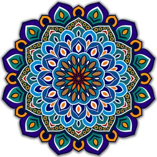 VAH Multicolour Mandala art Flower 3D Wall Sculptures For Home Decor(Set of 1)