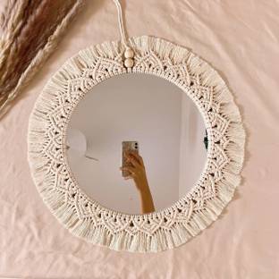 RAKANO Macrame Wall Mirror with Macrame Round Mirror Art Boho Decor(MADE IN INDIA).