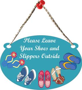 The Shine Store Please Remove Your Shoes Before Entering Wall Hanging Board Plaque Sign for Room