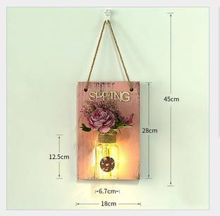 thecraftman The Craftman Mason Jar Wall Sconces with LED Fairy Lights Automatic On and Off Timer Modern Wall Hanging Home Decor