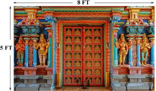 Ashu creation Indian Hindu Temple Hanging Backdrop Decoration ( 5 FTX8 FT ) Altar Cloth