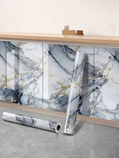 Onbet 200 cm Self Adhesive Glossy Marble Foil Waterproof Sticker For Kitchen And Home Self Adhesive Sticker