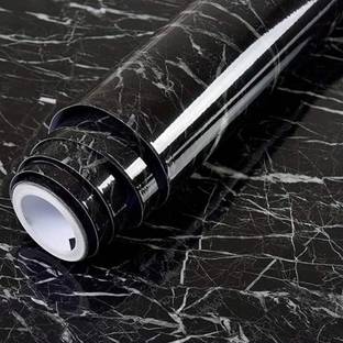 YOGVAYNA 1200 inch BLACK MARBLE WALLPAPER Self Adhesive Sticker