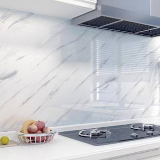 Onbet 200 cm Self Adhesive Glossy Marble Foil Waterproof Sticker For Kitchen And Home Self Adhesive Sticker