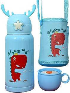 Bluedeal Kids Water Bottle Carrier Holder Shoulder Strap and Spare Cover Lid Bottle 500 ml Water Bottle