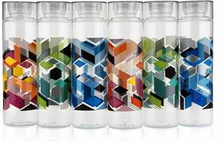 anjil Prime 1000 Pet Water Bottle, Set of 6, 1 Litre Each, Multicolor 1000 ml Bottle