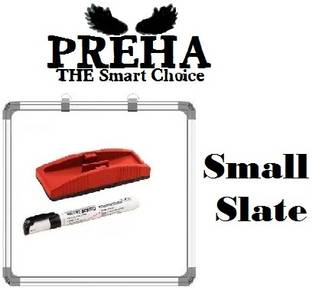 Preha The Smart Choice Non Magnetic Plastic Melamine 1X1 Feet Slate Combo Double-Sided Writing Whiteboard & Chalkboard Whiteboards and Duster Combos