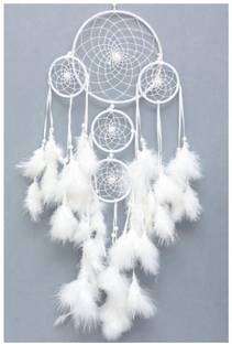 PNASGL Home Decor, Wall Hanging Handmade Pastel Wall Hanging for Bedroom Balcony Feather, Wool, Wood Dream Catcher