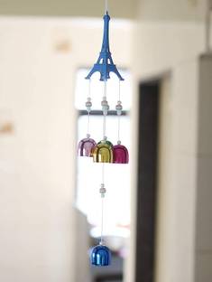 Synlark Effil Tower 5 Bell Feng Shui Positive Energy Metal Wind Chime for Home Decoration & Office Decoration Brass Windchime