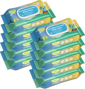 Mumta Soft Cleansing Baby Wipes with Aloe Vera & Vitamin E -72 Counts/Pack (Set of 10)