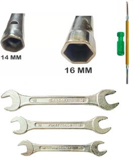 Tooltastic Plug Spanner 14X16, 2in1 Screwdriver, 10X11 12X13 14X15 Spanner Bike tool kit Multi-purose bike tool kit Double Sided Open End Wrench