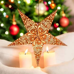 ME&YOU Hanging Star for Christmas, New Year, Diwali, Birthday & Party Decoration-IZ61 Hanging Star Pack of 1