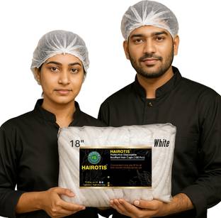 hairotis Disposable Bouffant Hair Cap Non Woven White Multipurpose 100 Pcs (Pack Of 1)