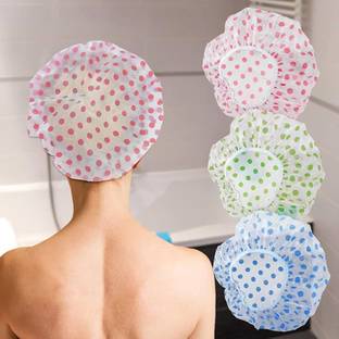 Karki Fusion 2pc Shower Caps Waterproof & Reusable Elastic Bath Cap for All Hair Lengths