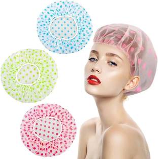 VERANCY Elastic Band & Adjustable EVA Made Women Shower Cap for Joyful Baths (Pack of 2)