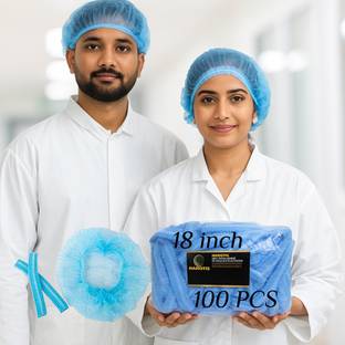 hairotis Premium Protective Disposable Bouffant Hair Caps-100 pcs (Blue)