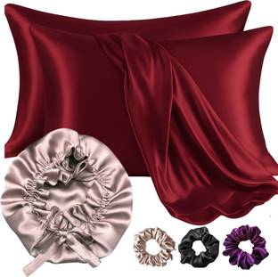 SCRUNBOW Satin bonnet For Hair with scrunchies and Pillow