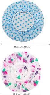 VERANCY Adjustable Women Shower Cap for Joyful Baths (Multicolored) (Pack of 2)
