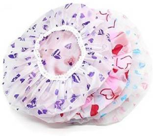 SIOPAWORLD Reusable Elastic Water Proof Shower Cap (Pack of 3)
