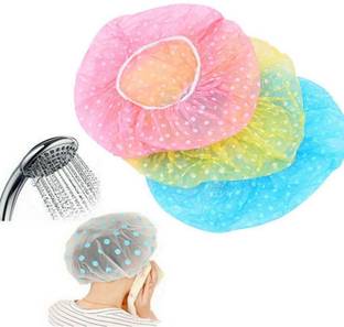 Karki Fusion 2pc Shower Caps Waterproof & Reusable Elastic Bath Cap for All Hair Lengths