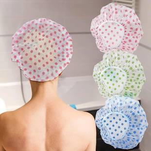 Celibate Elastic Printed Plastic Reusable Shower Caps