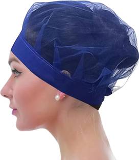 C-Cure Mesh Hair Net Cap Protective Hair Nets (Blue Mesh, Pack of 10Pcs)