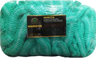 hairotis Disposable Bouffant Hair Cap Non Woven Green Multipurpose 100 Pcs