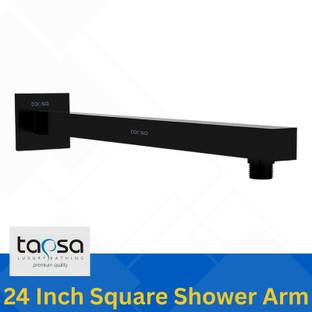 Tapsa Premium Quality Stainless Steel 24 Inch Black Square Arm/Rod For Shower (Set-1) Shower Head