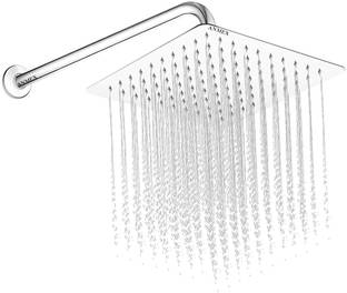 ANMEX 10X10 (10INCH) Super Heavy Ultra Slim Rain Shower Head with 24inch SS Round Shower Arm Shower Head