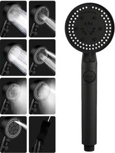 SUPVOX by ELEPHANTBOAT Black Handheld Shower Head with Hose and Holder High Pressure 8 Modes Shower Head