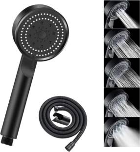 Citrine Abs pvd black hand shower 4 gear multi function with 1 mtr shower tube(black) Shower Head