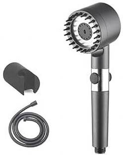 ज़ैप Handheld Shower Black Filtered Water, 3 Gear Spray with Pause Switch- Full Set शावर हैड
