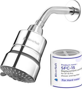 RiverSoft DIVA-05 Shower filter for hard water with extra cartridge|5 Spray Setting Shower Head