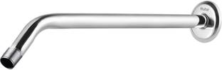 RUHE Premium Stainless Steel 15 Inches Round Half Bend Shower Arm With Wall Flange Shower Head