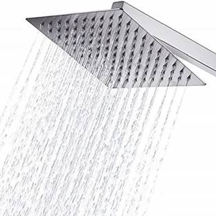 POIO Ultra Slim Shower 6X6 Stainless Steel 304 Grade + 9 Inch Heavy Square Shower Arm Shower Head