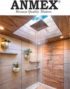 ANMEX Premium 12x12 (12INCH) Super Heavy UltraSlim Rain Shower Head with 18inch SS Rectangular Shower Arm Shower Head