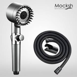 Mocksh Shower/Multi flow Bathroom Hand Shower With 1.5 Mtr Black Tube & Wall Hook Shower Head