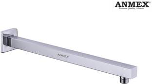 ANMEX 24" Chrome Plated Shower Arm with Flange Shower Head Extension Arm-Square Shaped Shower Head