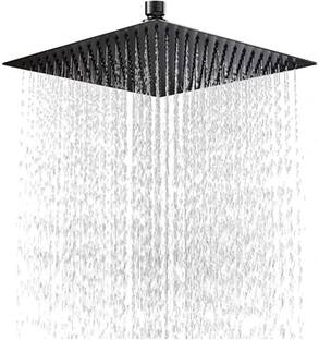 ZAP 360° Rotation Black Square Overhead Shower Stainless Steel Only Shower head Shower Head