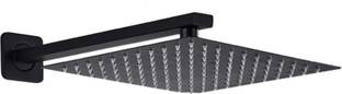 ZAP 360 Rotation Black Square Overhead Shower Stainless Steel With Shower Arm 8 Inch Shower Head