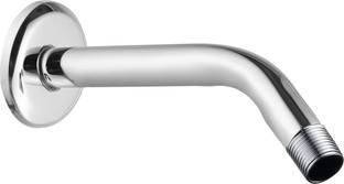 RUHE Premium Grade Stainless Steel 9 Inches Round Half Bend Shower Arm With Wall Flange Shower Head