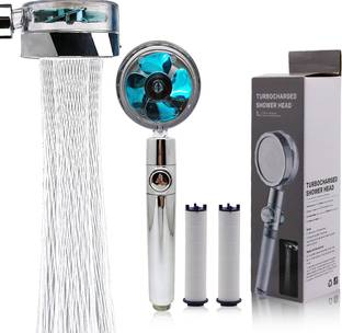 HASTHIP High Pressure Water Saving Shower, Hand Shower, Handheld Shower, 360° Rotating Water Shower Head with Pause Switch Turbocharged (Blue) Shower Head