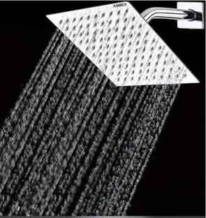 ANMEX 8inch Ultra Thin SS Square (8X8) Rain Premium Quality with 9inch Round Arm Shower Head