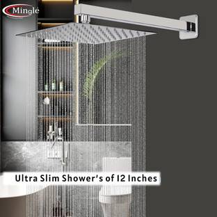 Mingle by Mingle Square Shower With Arm 12*12 with 18 inch Arm Shower Head
